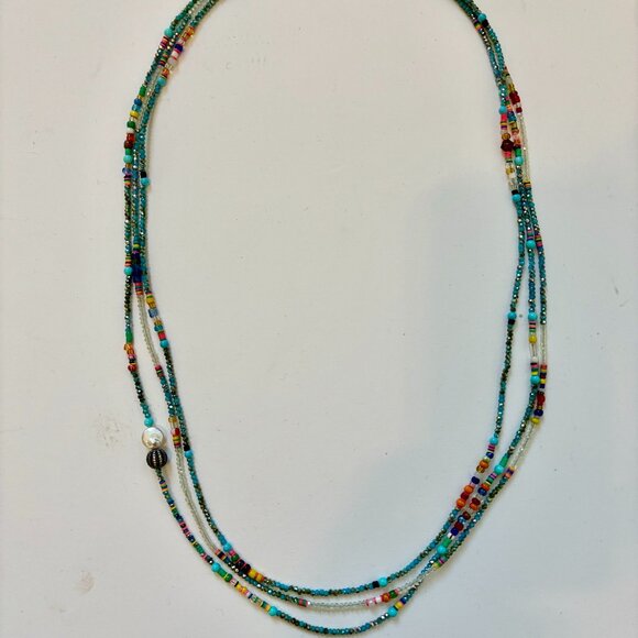 Maison Bettina Duncan Jewelry - Maison Bettina Duncan Multi-strand crystal bead and African bead necklace